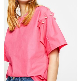 Koton İnci Detaylı Bluz Pembe 7YAK68339PW909