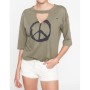 Koton Baskılı T-Shirt Haki 7YAL11885JK884