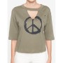 Koton Baskılı T-Shirt Haki 7YAL11885JK884
