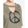 Koton Baskılı T-Shirt Haki 7YAL11885JK884