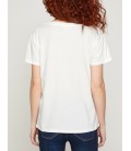 Koton Kadın Pul Detaylı T-Shirt Beyaz 8YAK13644QK001