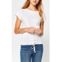Koton Kuş Gözü Detaylı T-Shirt Beyaz 7YAK13455QK000