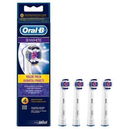 Oral-B 3D White 4'lü Diş Fırçası Yedek Başlığı