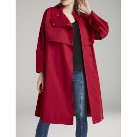 Love My Body Kadın Kolları Çıtçıtlı Kırmızı  Trençkot 178L4362000