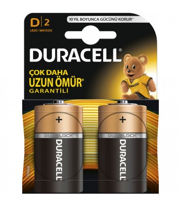 Duracell Pil, D Büyük Boy 2 Li, Lr-20