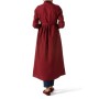 AllDay Bordo, Düğmeli Kuşaklı, Kadın Tesettür Tunik, - 252-1650