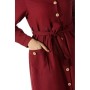 AllDay Bordo, Düğmeli Kuşaklı, Kadın Tesettür Tunik, - 252-1650
