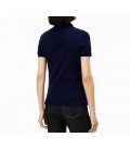Lacoste Kadın T-Shirt, Lacivert Polo Yaka Tişört, PF7845 166