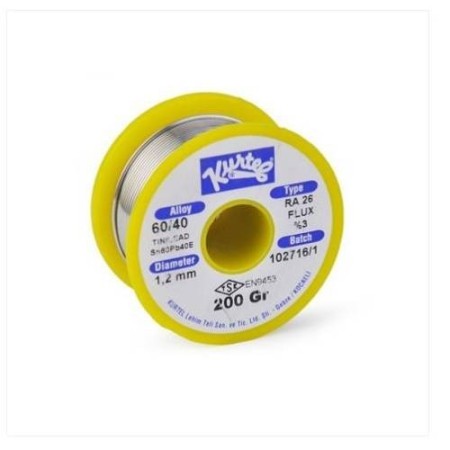 Kurtel 1.2 mm 200gr Lehim Teli, %60 Kalay - %40 Kurşun - RA26