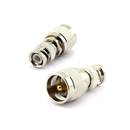 Oiyagai 2-Pack BNC Male to UHF Male RF Coaxial Adapter BNC to UHF Coax Jack Connector