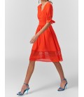 Trendyol Kırmızı Eteği Dantel Detaylı Elbise TOFSS18BB0253