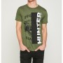 Koton Yazılı Baskılı Erkek T-Shirt  Haki 8YAM11171MK801