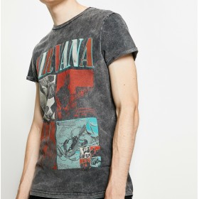 Koton Erkek Müzik Lisanslı Nirvana Baskılı T-shirt - Antrasit 7YAM11206CK045