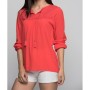 Cotton Şile Bezi Robası Dantelli Bağcıklı Uzun Kol Bordo Tunik 7181852