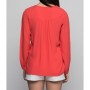 Cotton Şile Bezi Robası Dantelli Bağcıklı Uzun Kol Bordo Tunik 7181852
