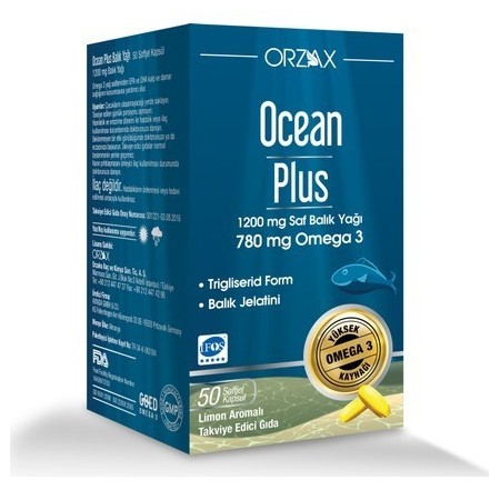 Ocean Plus 1200 mg Balık Yağı 780 mg Omega 3 - 50 Kapsül Balık Yağı