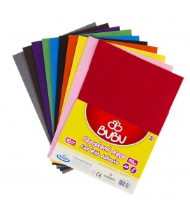 Bubu Yapışkanlı Keçe Kağıdı A4 10 Renk 20 x 30 Cm