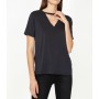 Koton Kadın Yaka Detaylı T-Shirt - Siyah 9KAK13766EK999