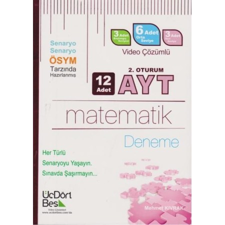 AYT Matematik ÖSYM Tarzında Hazırlanmış 12 Adet Deneme 2. Oturum