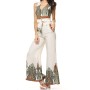 Sateen Kadın Ekru Haki Bluz Pantolon Takım 124-788