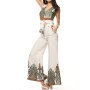 Sateen Kadın Ekru Haki Bluz Pantolon Takım 124-788