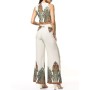 Sateen Kadın Ekru Haki Bluz Pantolon Takım 124-788