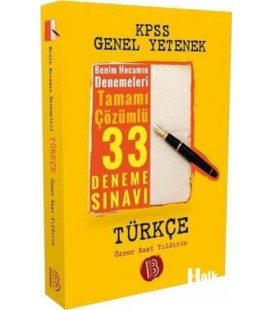 KPSS Genel Yetenek Türkçe Tamamı Çözümlü 33 Deneme Sınavı 2017