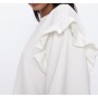 Zara Kadın Kirli Beyaz Volanlı Swearshirt 1660/307