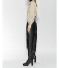 Zara Kadın Siyah Suni Deri Bermuda Pantolon 7102/159