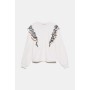 Zara Fırfırlı Şeritli Sweatshirt Krem Rengi 0085/152/712