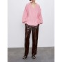 Zara Listing Düğümlü Pembe Kadın Kazak 5755/008
