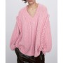 Zara Listing Düğümlü Pembe Kadın Kazak 5755/008