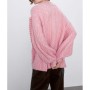 Zara Listing Düğümlü Pembe Kadın Kazak 5755/008