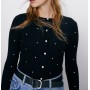 Zara Taşlı Düğmeli Kadın Hırka Siyah 4938/002/800