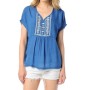 Mavi Kadın Bluz Regular Fit 120926-20875 Nakış Detaylı Bluz Göl Mavi