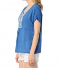 Mavi Kadın Bluz Regular Fit 120926-20875 Nakış Detaylı Bluz Göl Mavi