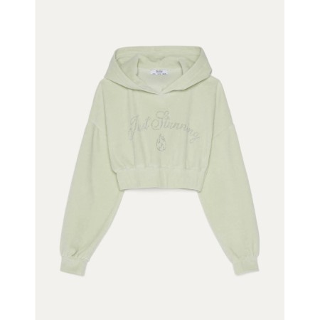 Bershka Kadın Parlak Detaylı Kapüşonlu Kadife Sweatshirt 1739/326/982