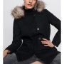 Zara Suni Kürk Kapüşonlu Kadın Kaban 8073/238/800