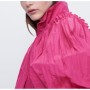 Zara Kadın Fırfırlı Pilili Ceket Fuşya 2922/400