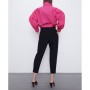 Zara Kadın Fırfırlı Pilili Ceket Fuşya 2922/400