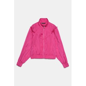 Zara Kadın Fırfırlı Pilili Ceket Fuşya 2922/400