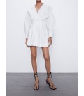 Zara Kadın Kruvaze Beyaz Kadın Elbise 2236/202/250