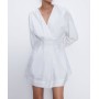 Zara Kadın Kruvaze Beyaz Kadın Elbise 2236/202/250
