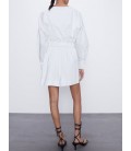 Zara Kadın Kruvaze Beyaz Kadın Elbise 2236/202/250