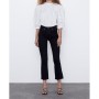 Zara Kadın Siyah İspanyol Paça Orta Bel Jean Pantolon 3643/014