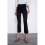 Zara Kadın Siyah İspanyol Paça Orta Bel Jean Pantolon 3643/014