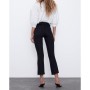 Zara Kadın Siyah İspanyol Paça Orta Bel Jean Pantolon 3643/014