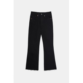 Zara Kadın Siyah İspanyol Paça Orta Bel Jean Pantolon 3643/014