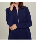 NGSTYLE Kadın Essentials Fermuar Detaylı Krep Elbise Lacivert NGKAW19EL0089