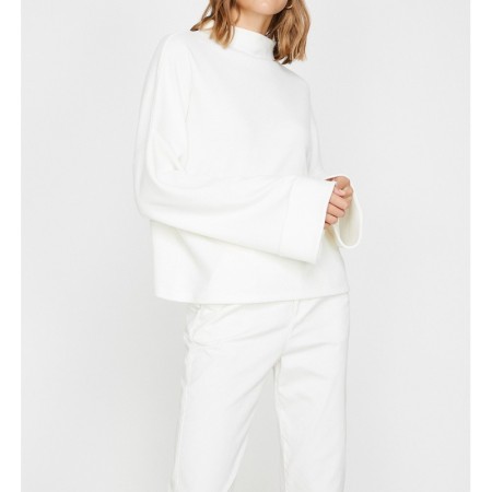 Koton Kadın Yüksek Yaka Sweatshirt Ekru 0KAK13874EK001